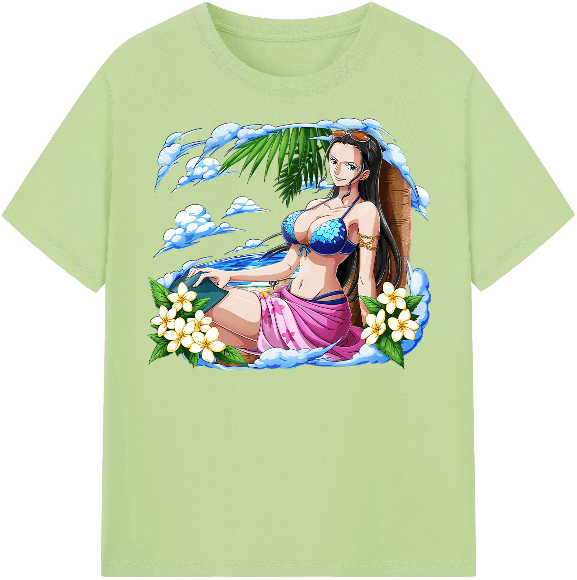 ワンピース ニコ・ロビン ONE PIECE Nico Robin 綿100％半袖Tシャツ（フロントプリント）